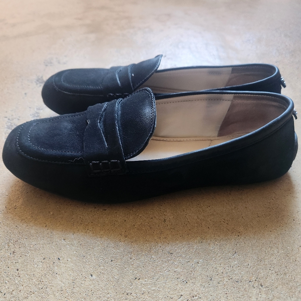 Sam Edelman Tucker Comfort Insole Slip On Black Suede Loafers Women's Size 8.5